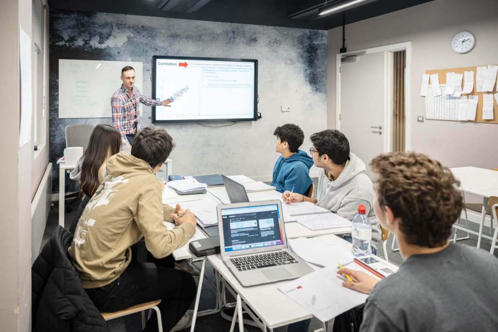 IB students in class with teacher